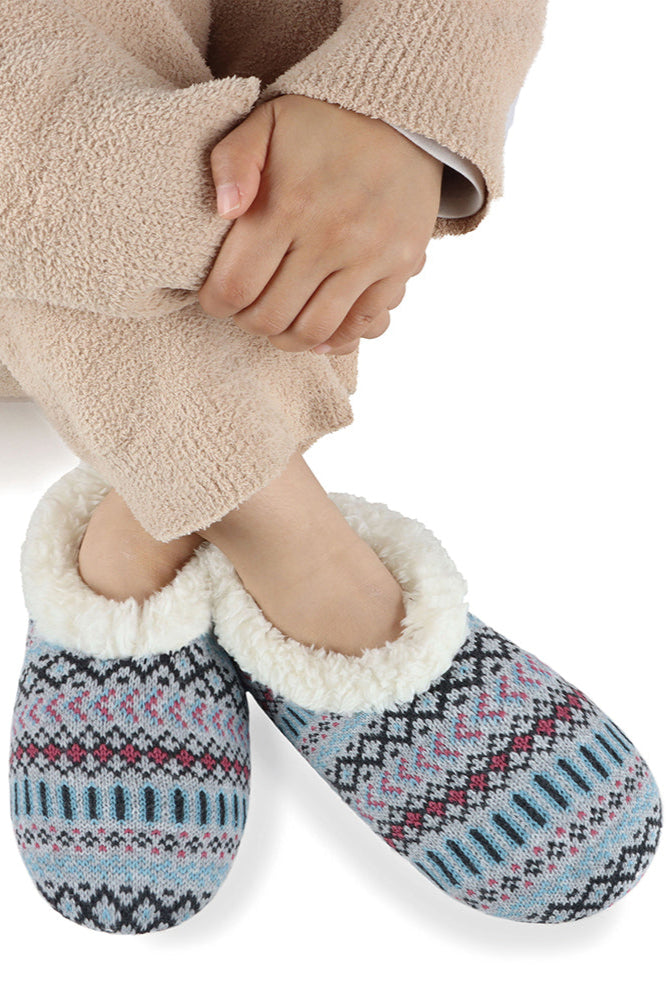 Snoozies Fairisle Pattern Slippers