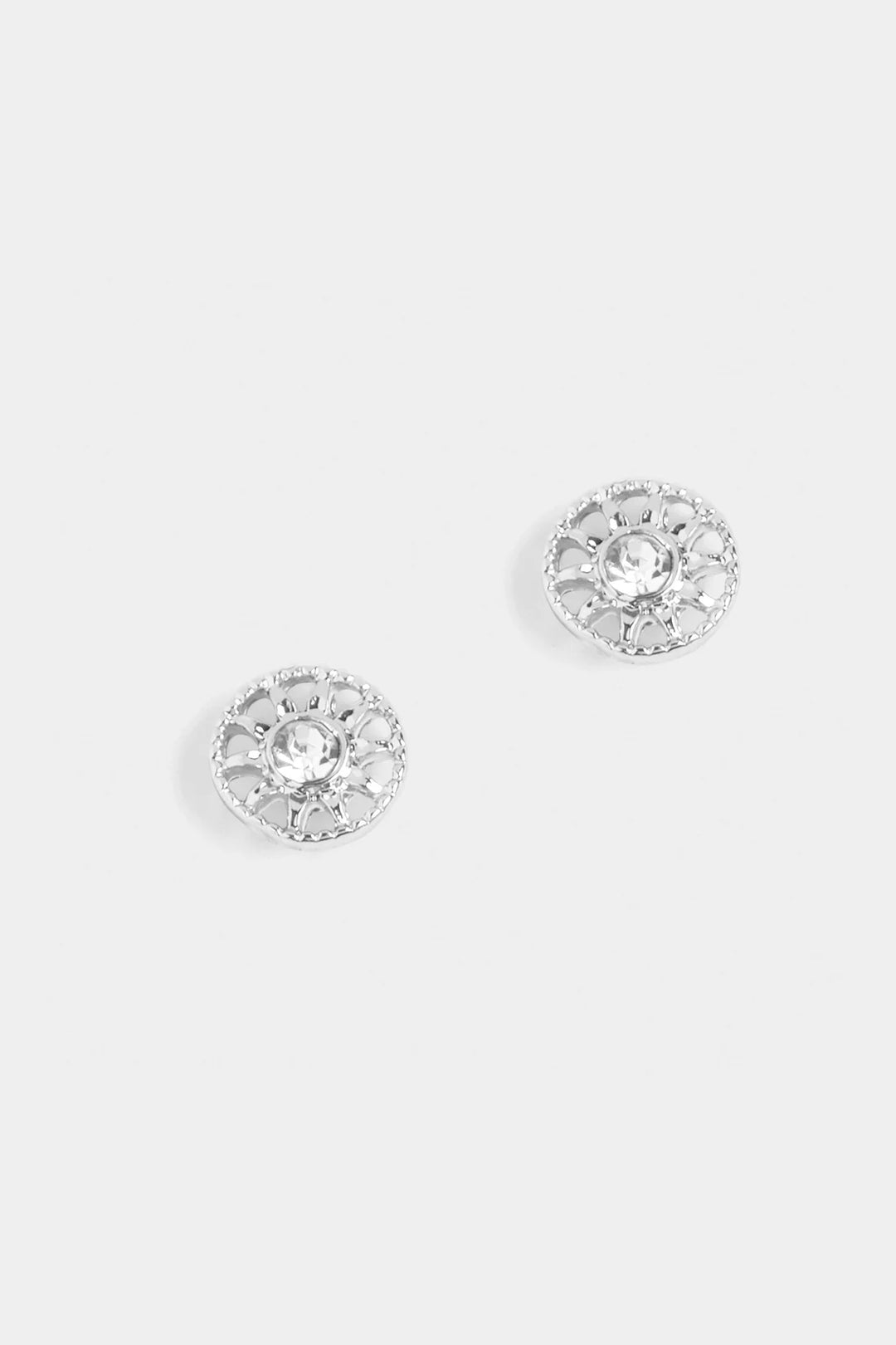 Silver Sunburst With Stone