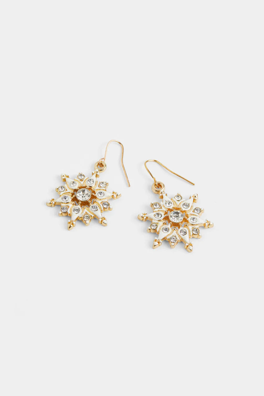 Whispers Enamel Snowflake Earrings