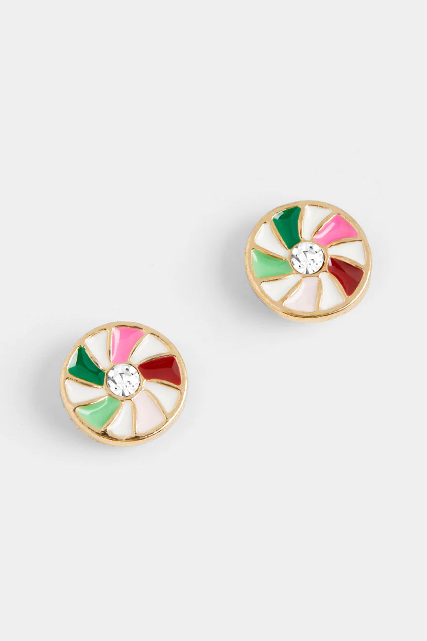 Peppermint Pinwheel Stud
