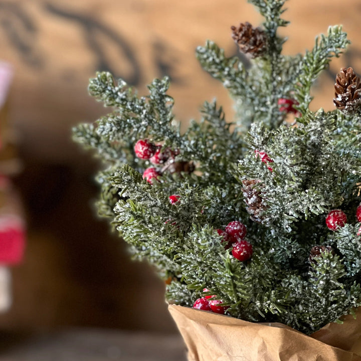 Merry Market Glittered Pine Pot