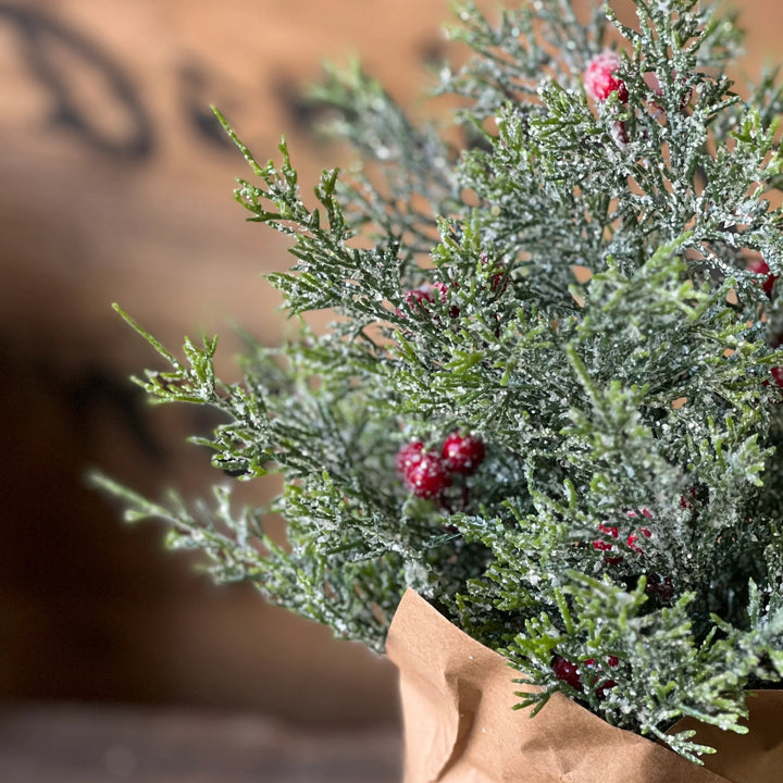 Merry Market Glittered Pine Pot