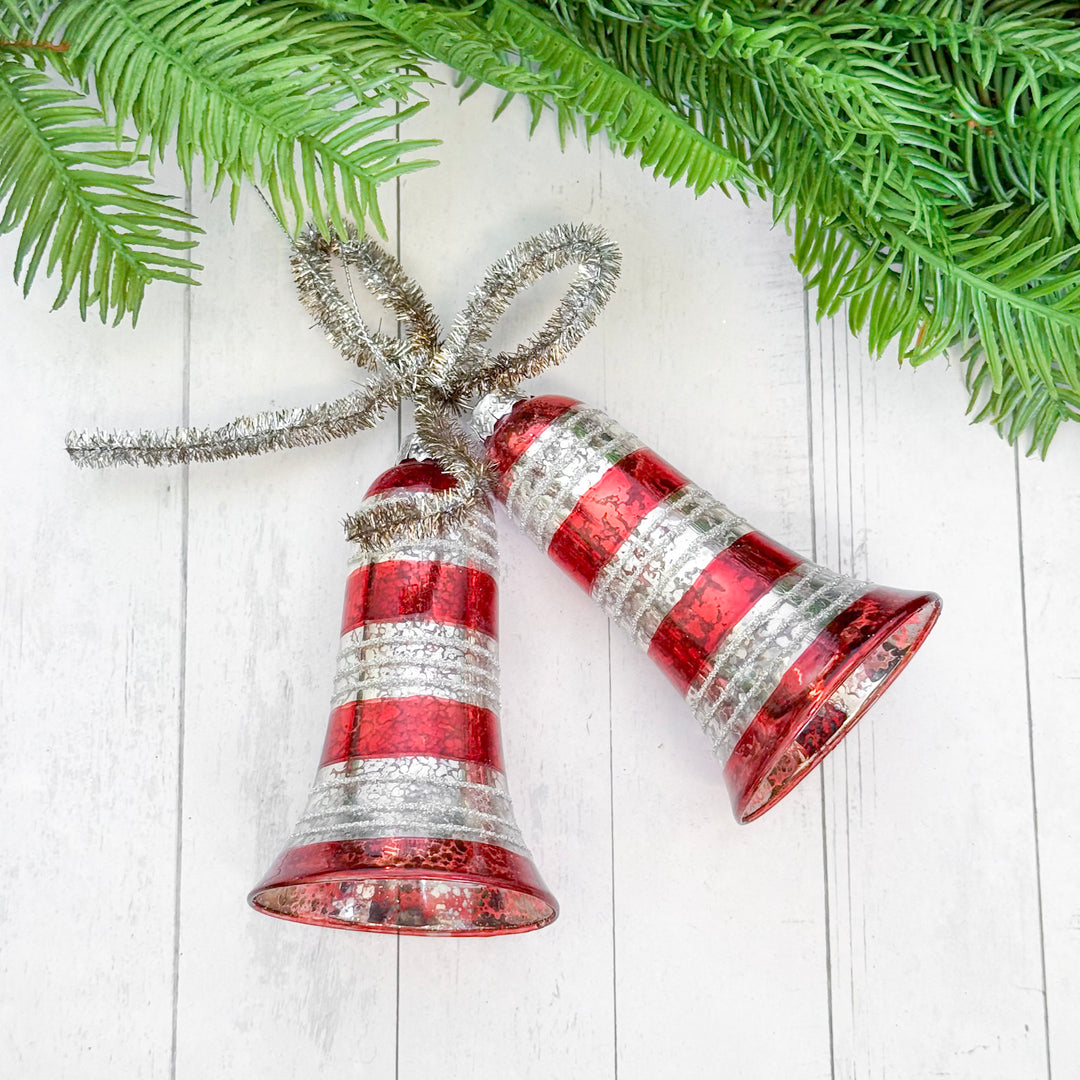 Glass Double Bell Ornament