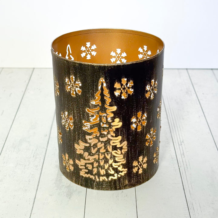 Midnight Forest Snowfall Lantern