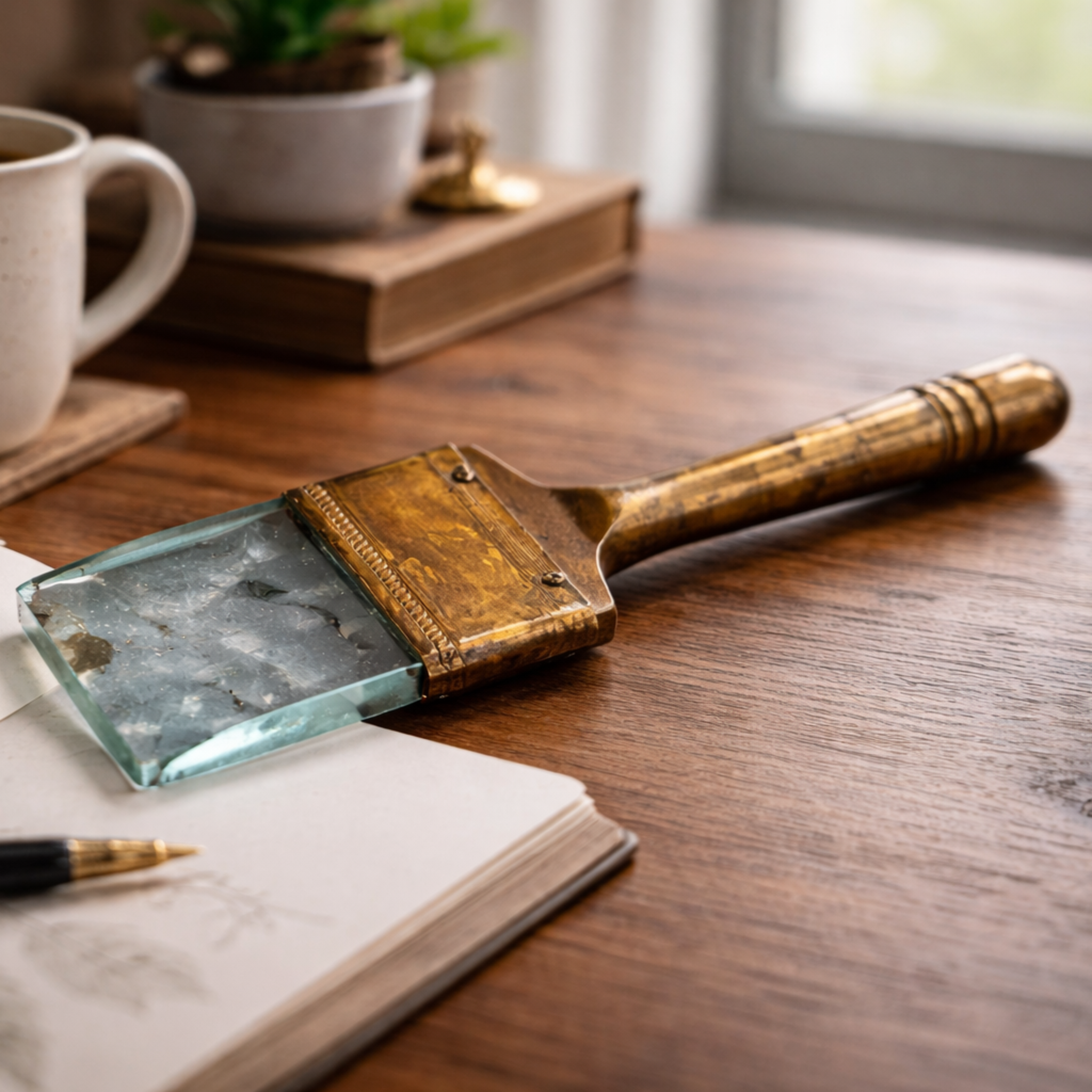 PUEBCO 　PAINT CAN ＆MAGNIFYING GLASS Antique Brass Paintbrush Magnifying Glass – Sheiyah Market
