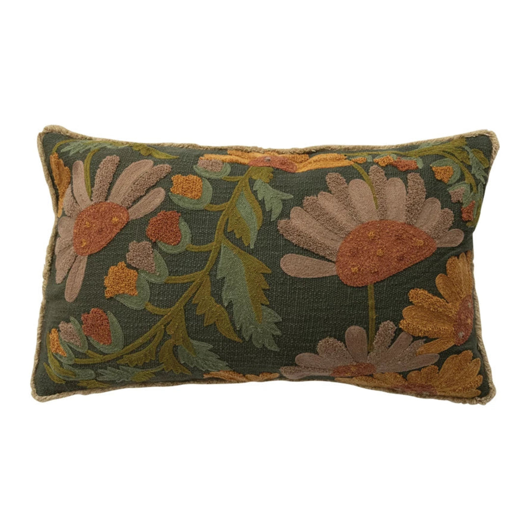 Deep Muted Embroidery Pillow