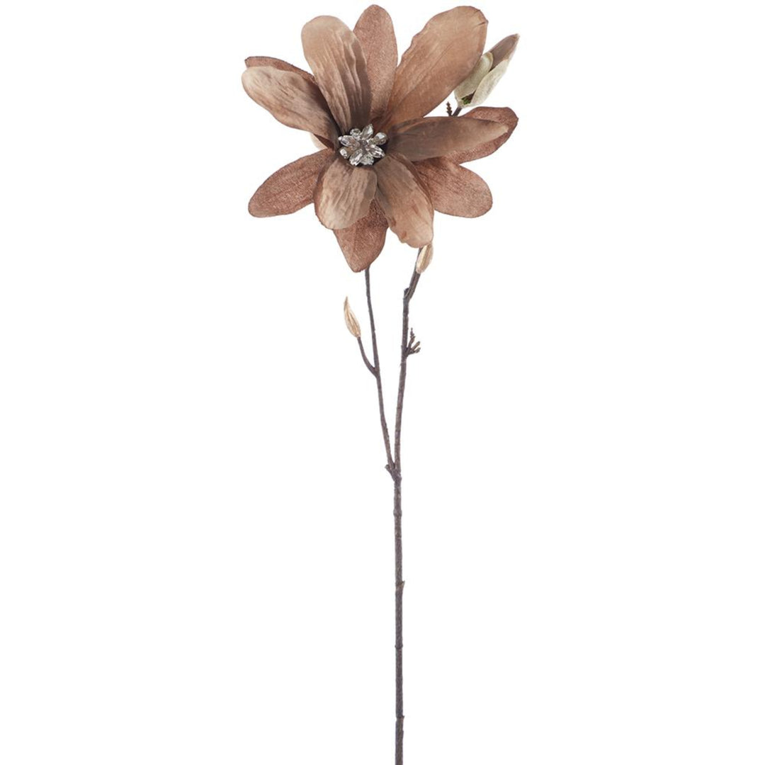 Diamond Brown Velvet Magnolia Spray