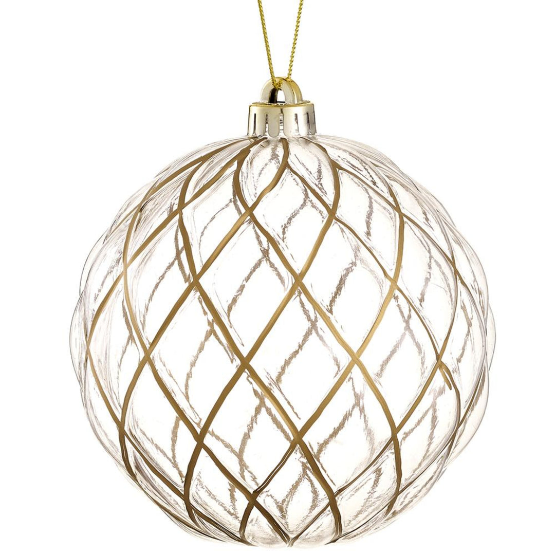 Gold Swirled Ball Ornament