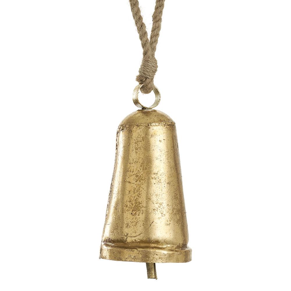 Antiqued Gold Elongated Metal Bell