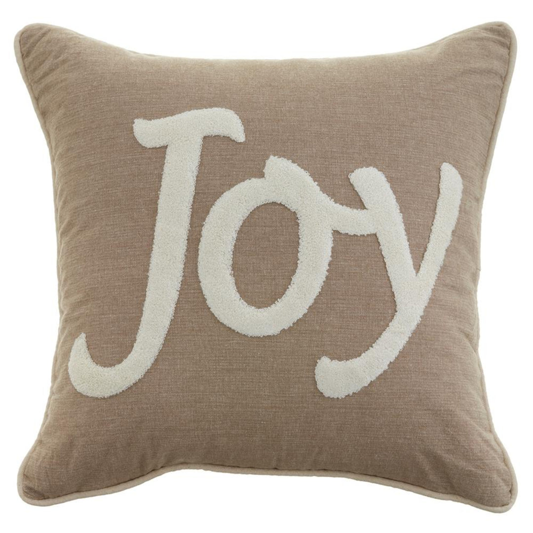 Joy Teddy Script Pillow