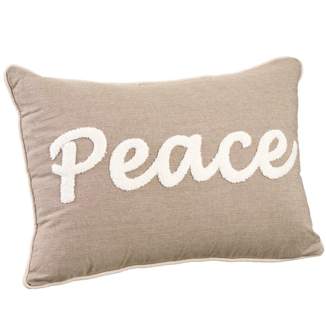 Peace Teddy Script Pillow