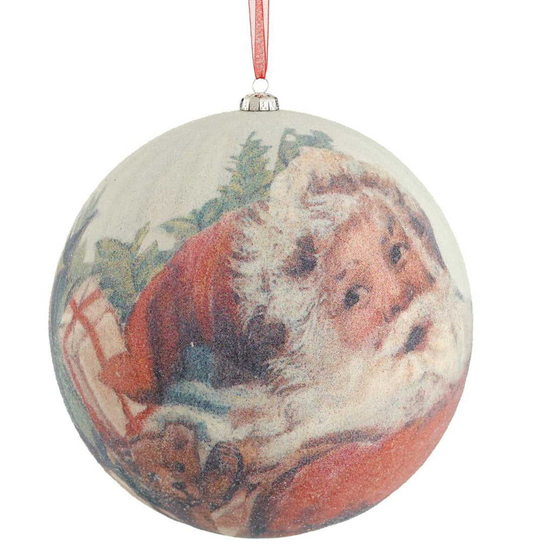 Textured Santa Ball Ornament