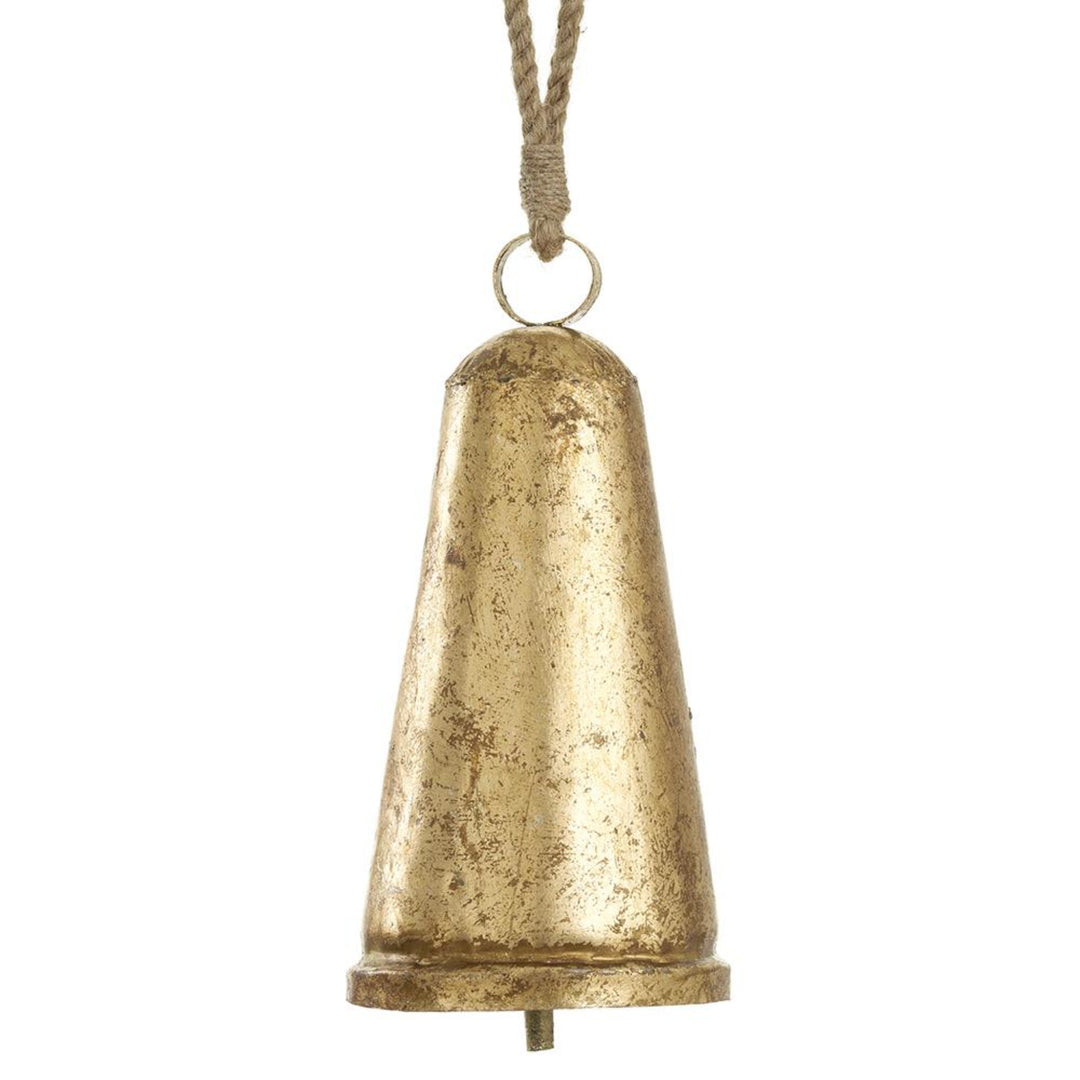 Antiqued Gold Elongated Metal Bell