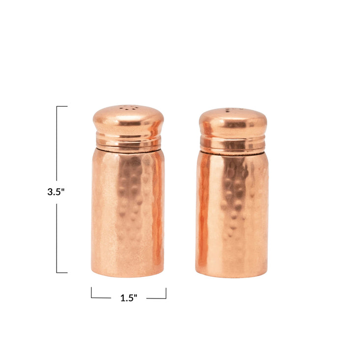 Hammered Copper Salt & Pepper Shaker Set