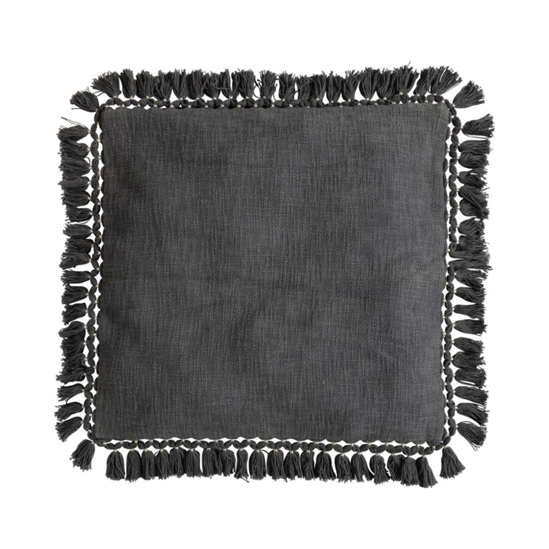 Thread Wrapped Tassel Slub Pillow
