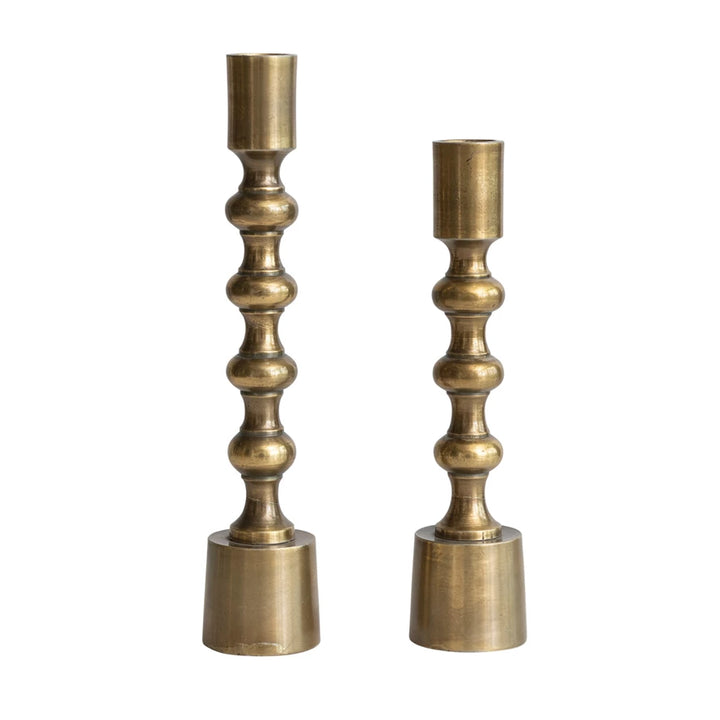 Antiqued Gold Finished Taper Candle Holder