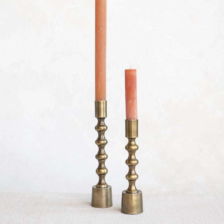 Antiqued Gold Finished Taper Candle Holder