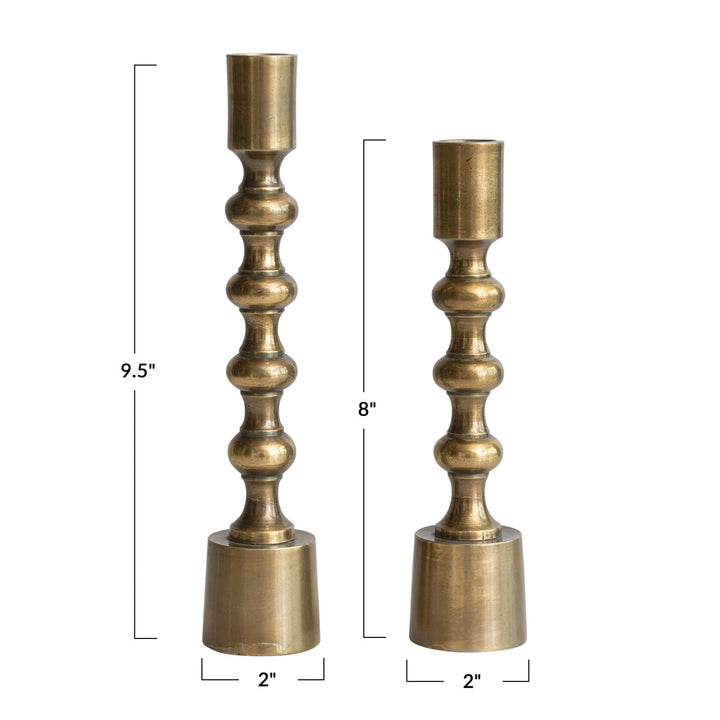 Antiqued Gold Finished Taper Candle Holder