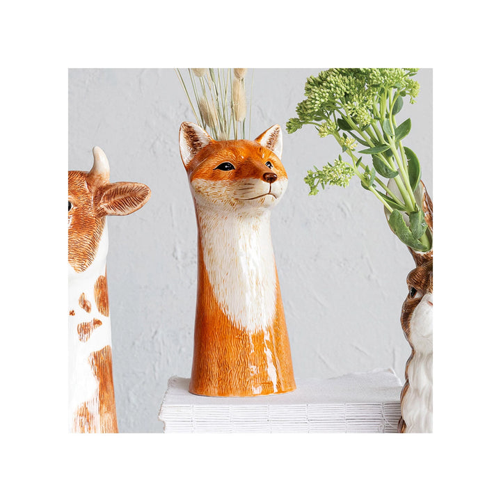 Stoneware Fox Head Vase