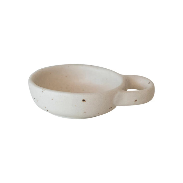 Speckled Cream Handled Dish