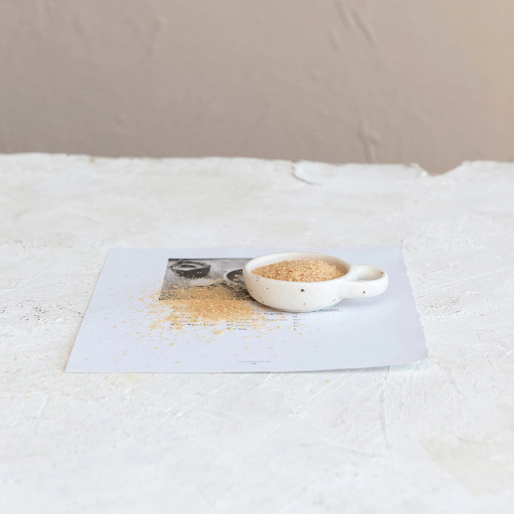 Speckled Cream Handled Dish