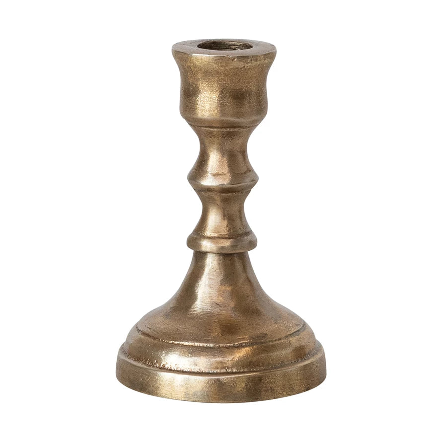 Antiqued Gold Simplistic Taper Holder