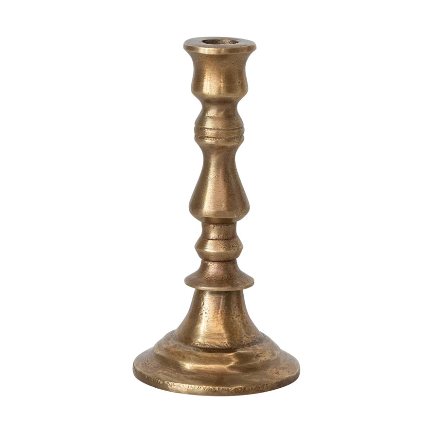 Antiqued Gold Simplistic Taper Holder