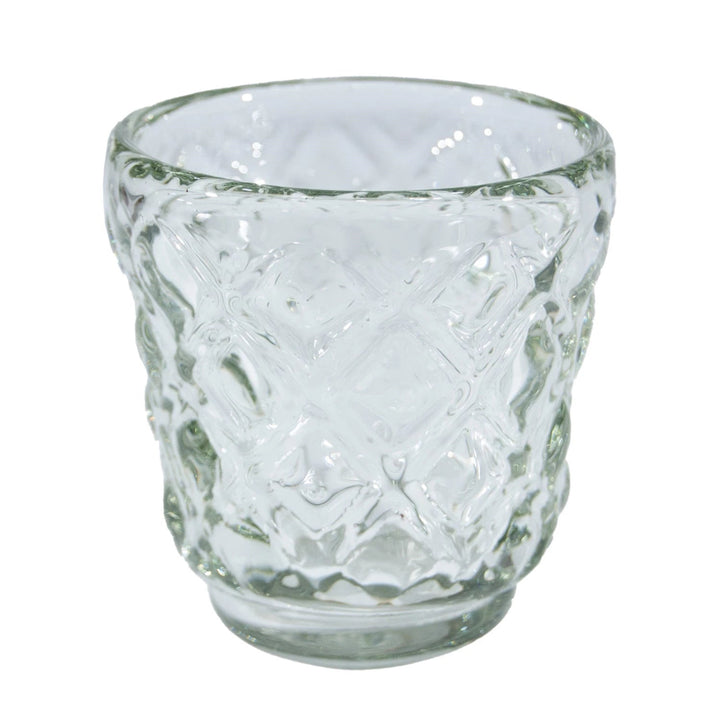 Diamond Etched Glass Tealight Holder