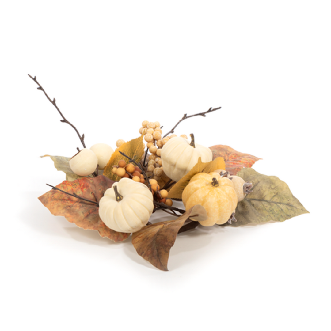 Warm Mixed Pumpkin & Foliage Candle Ring