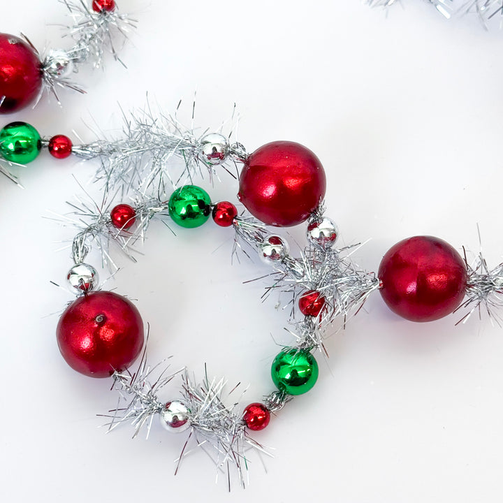 Ornament Beaded Tinsel Garland