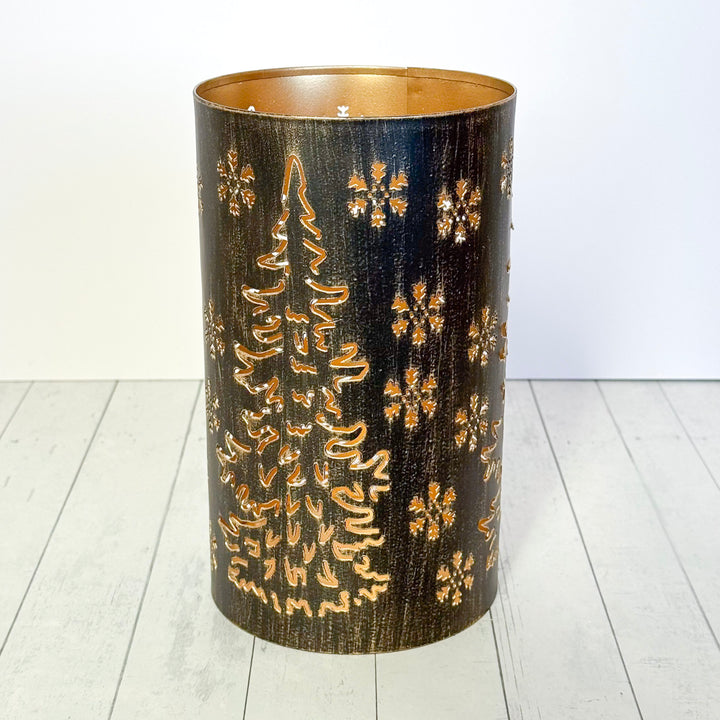 Midnight Forest Snowfall Lantern