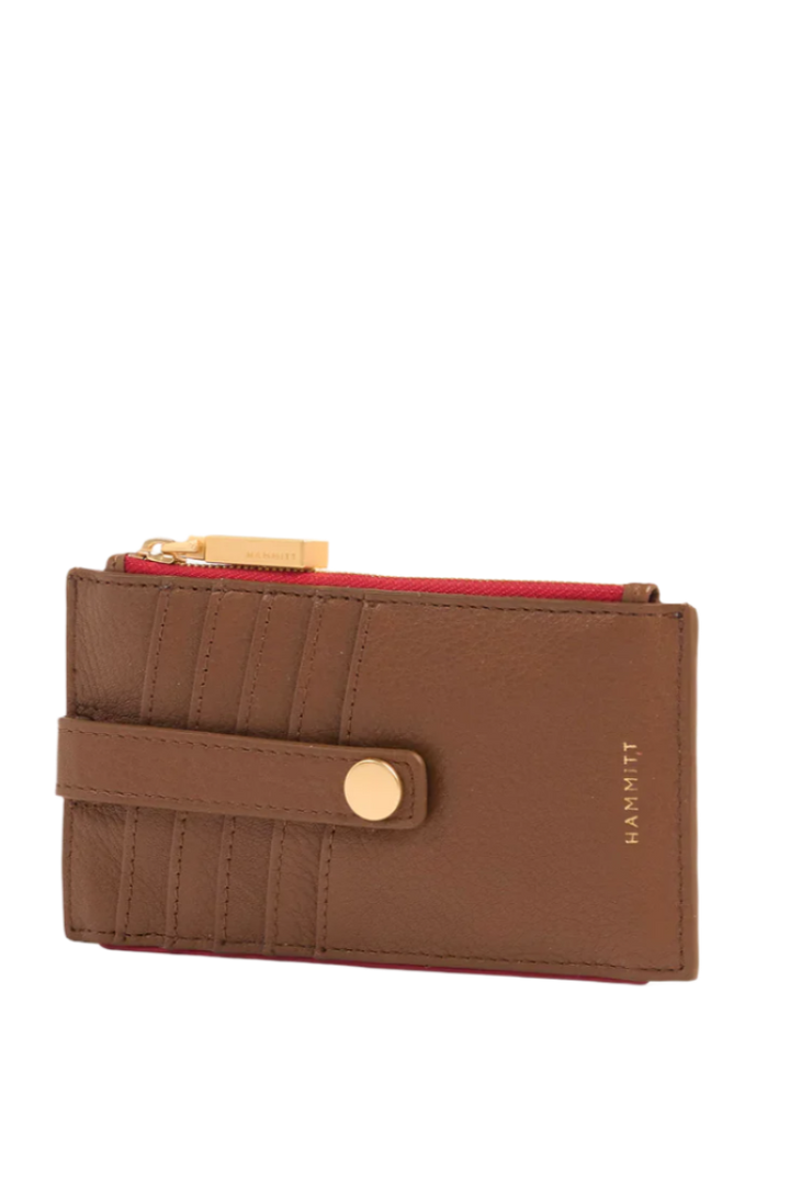 Hammitt 210 West - Mahogany Pebble/Brushed Gold Red Zip