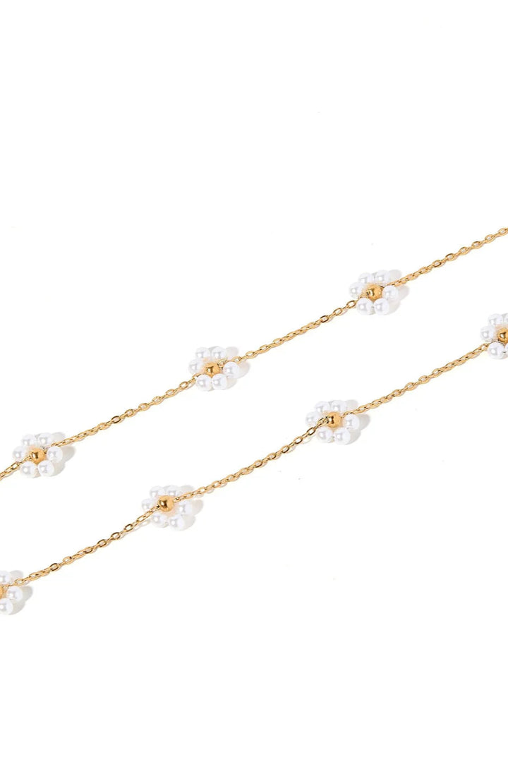 Gracie Flower Pearl Necklace