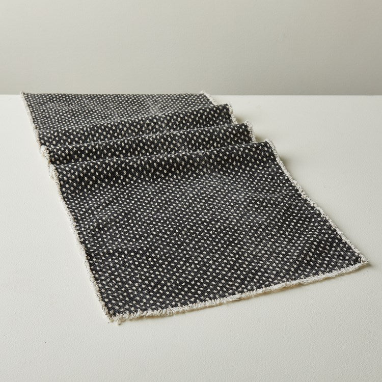 Black Scattered Dot Table Runner