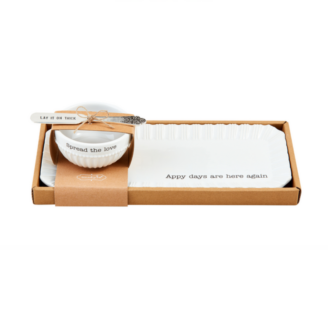 Appy Days Tray & Dip Bowl Set