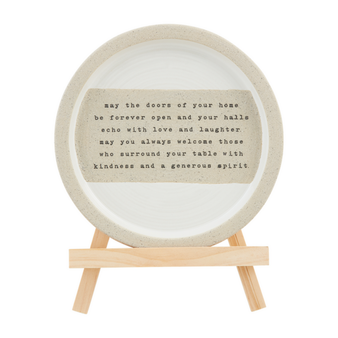 May The Doors Be Forever Open Plate & Easel Set