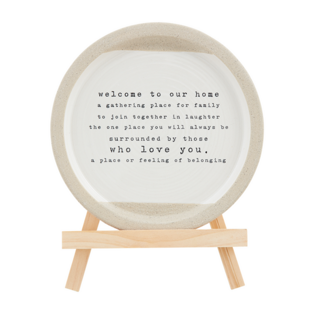 Welcome To Our Home Plate & Easel Set
