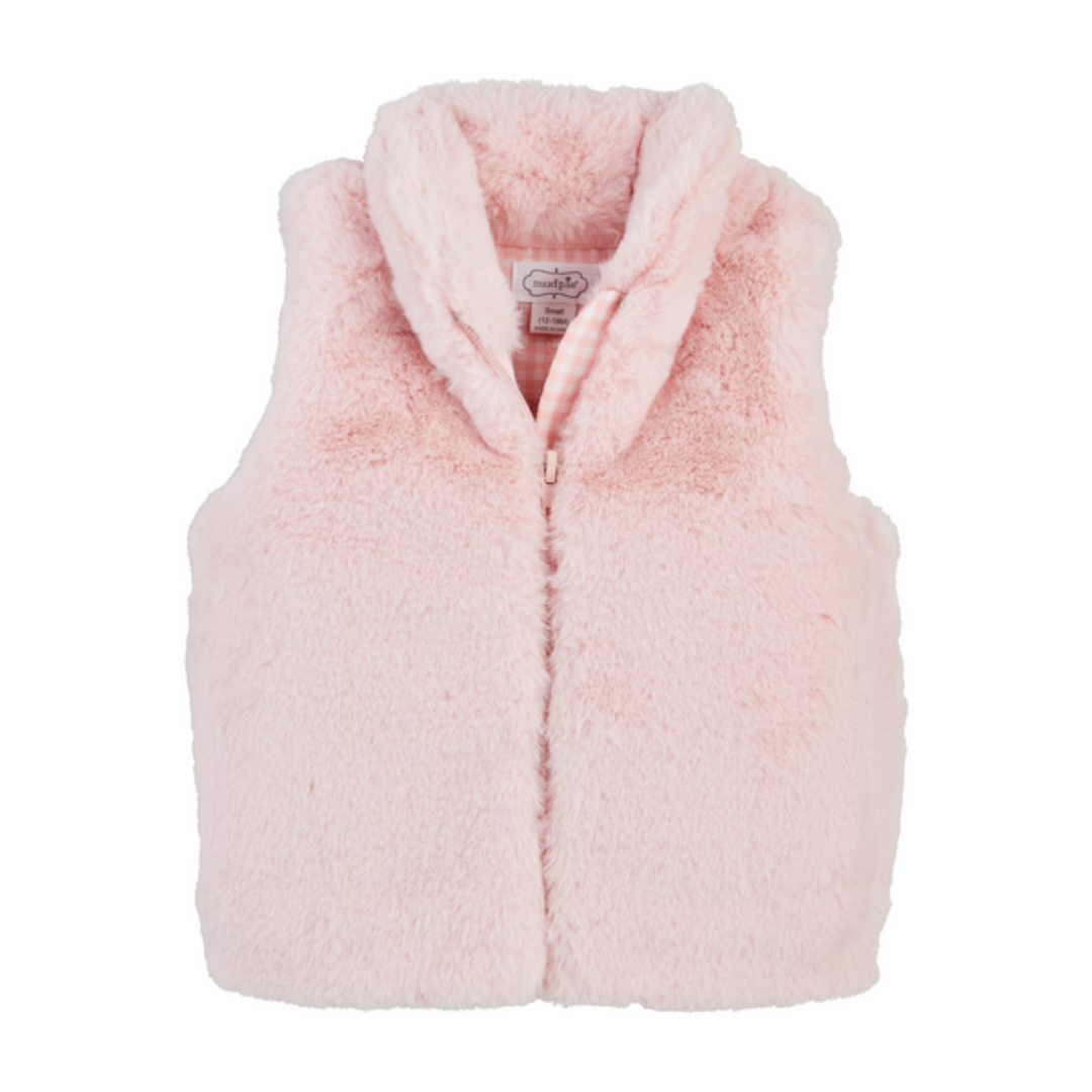 Pink Faux Fur Zip Vest
