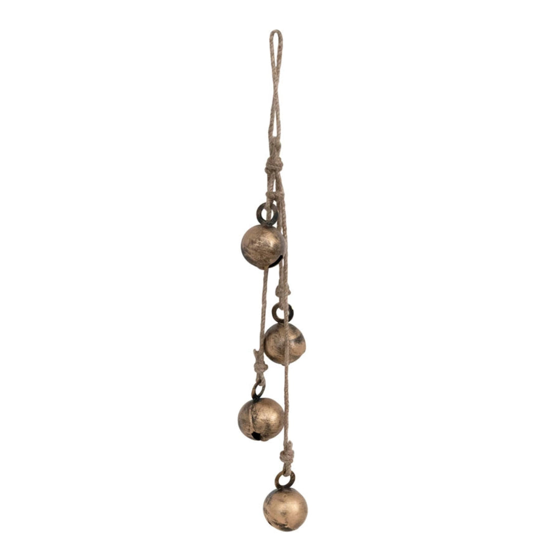 Antiqued Brass Hanging Bell Drop