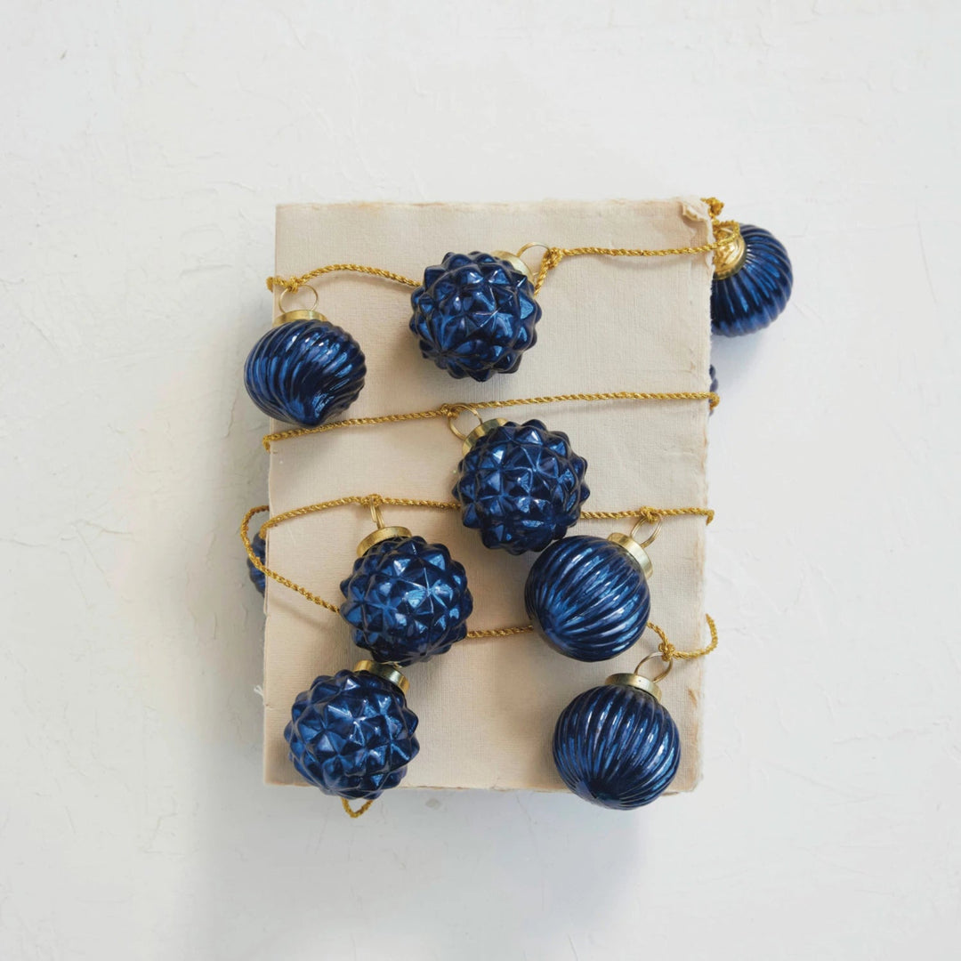Navy Blue Mercury Glass Garland