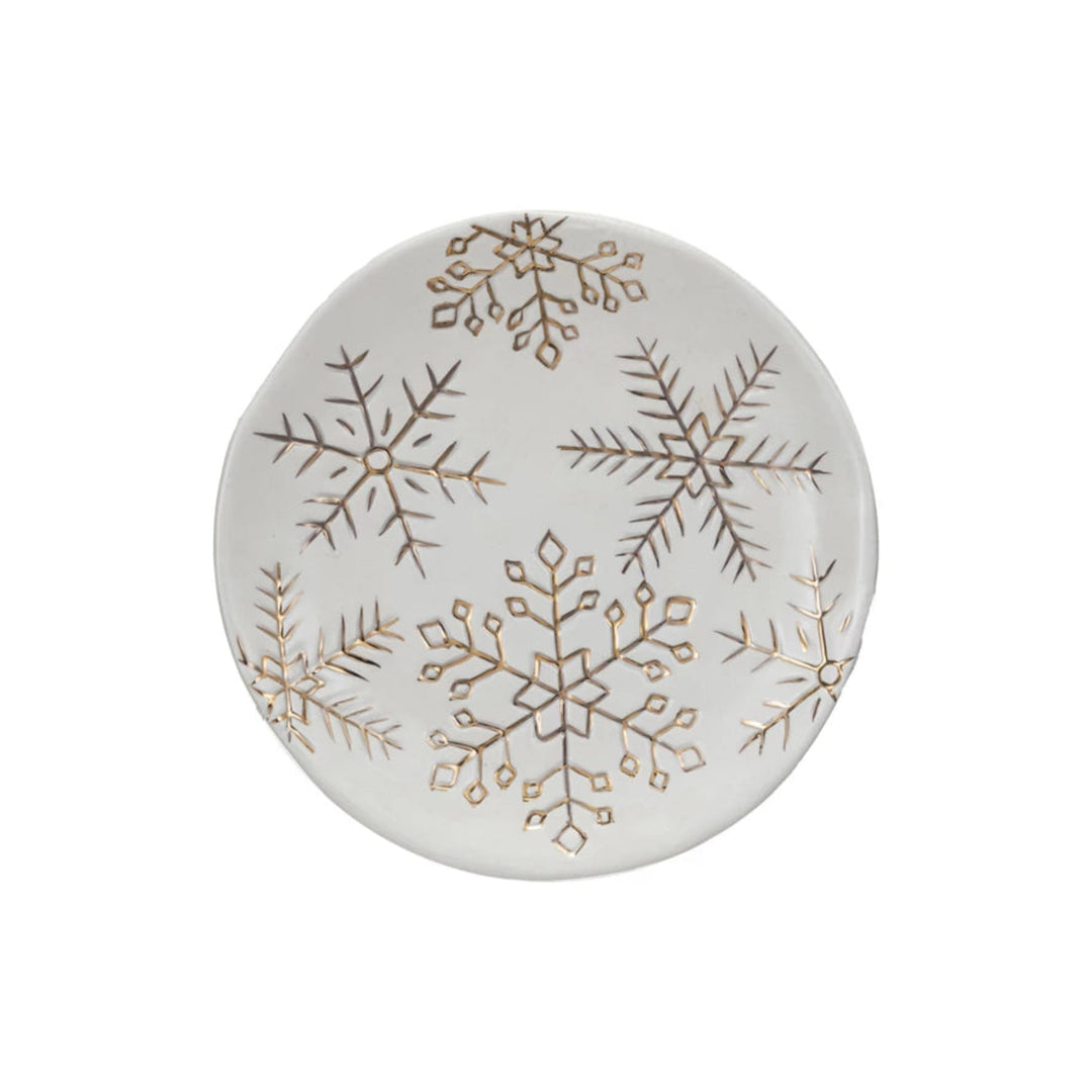 Golden Snowflake Plate