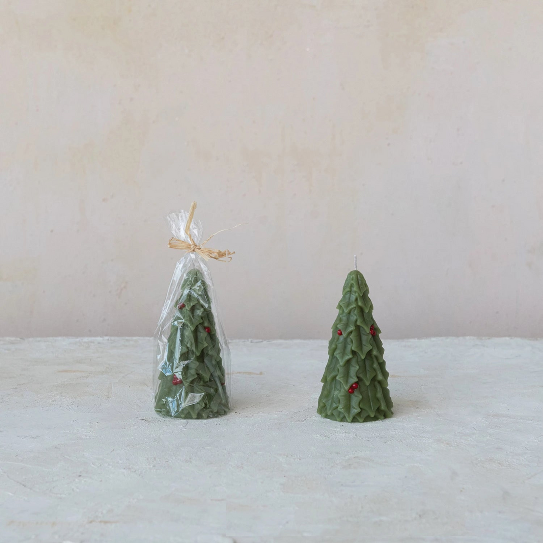 Holly Berry Tree Wax Candle