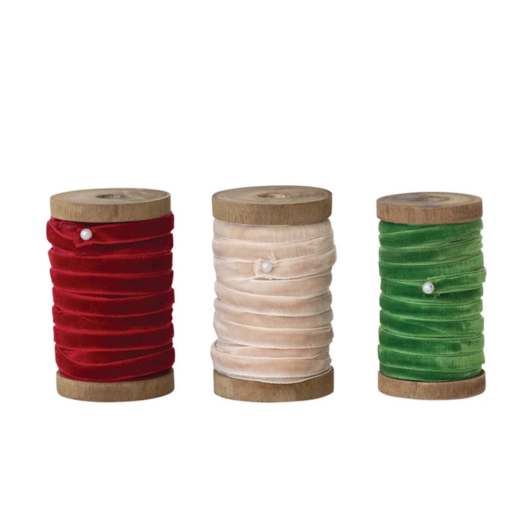 Holiday Velvet Ribbon on Spool
