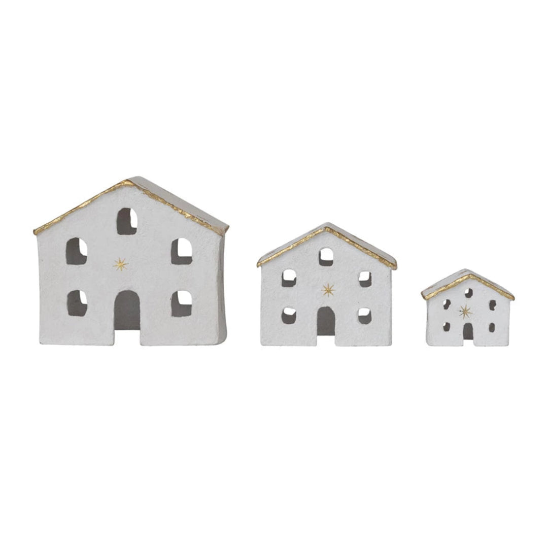 Gold Trimmed Paper Mache House