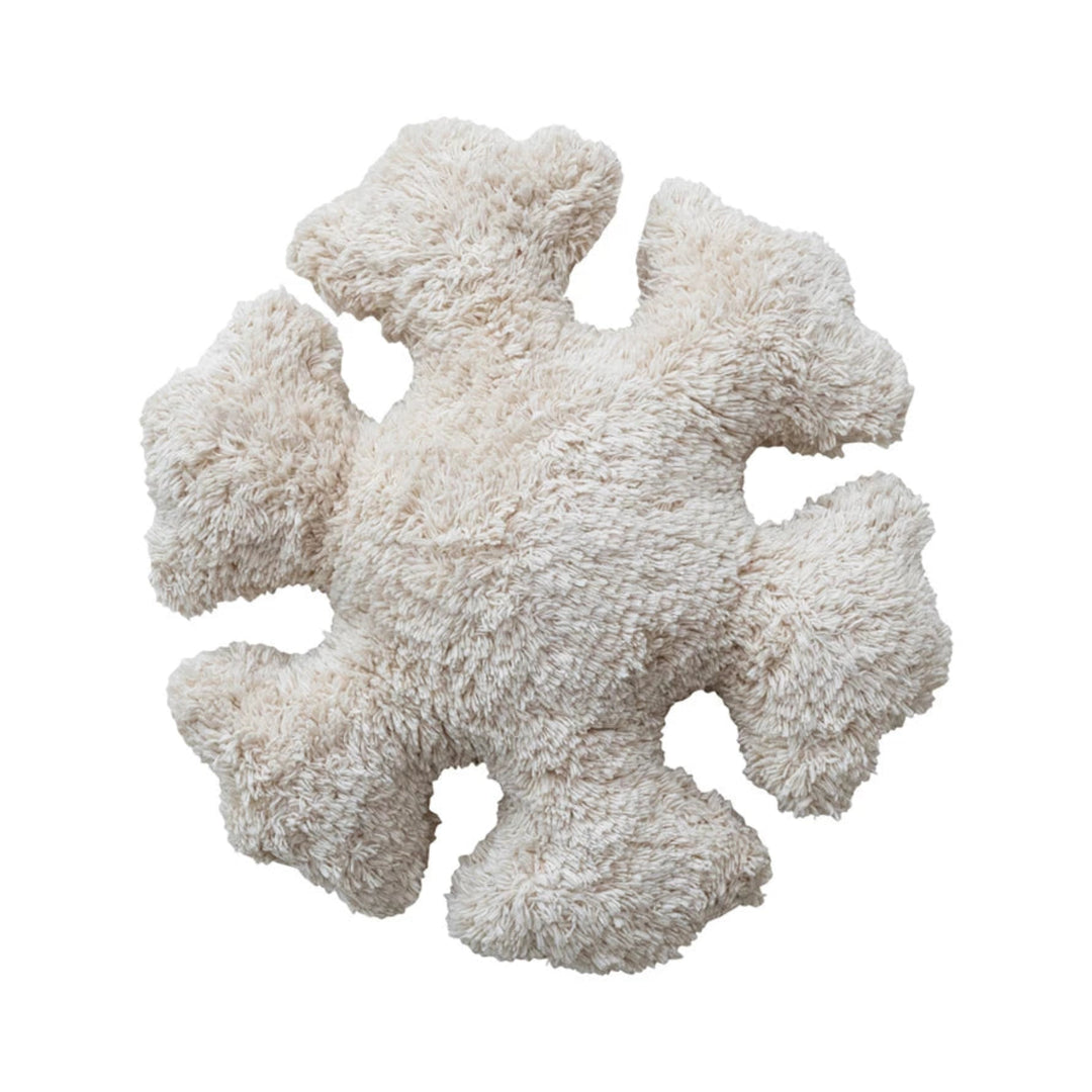 Natural Plush Snowflake Pillow