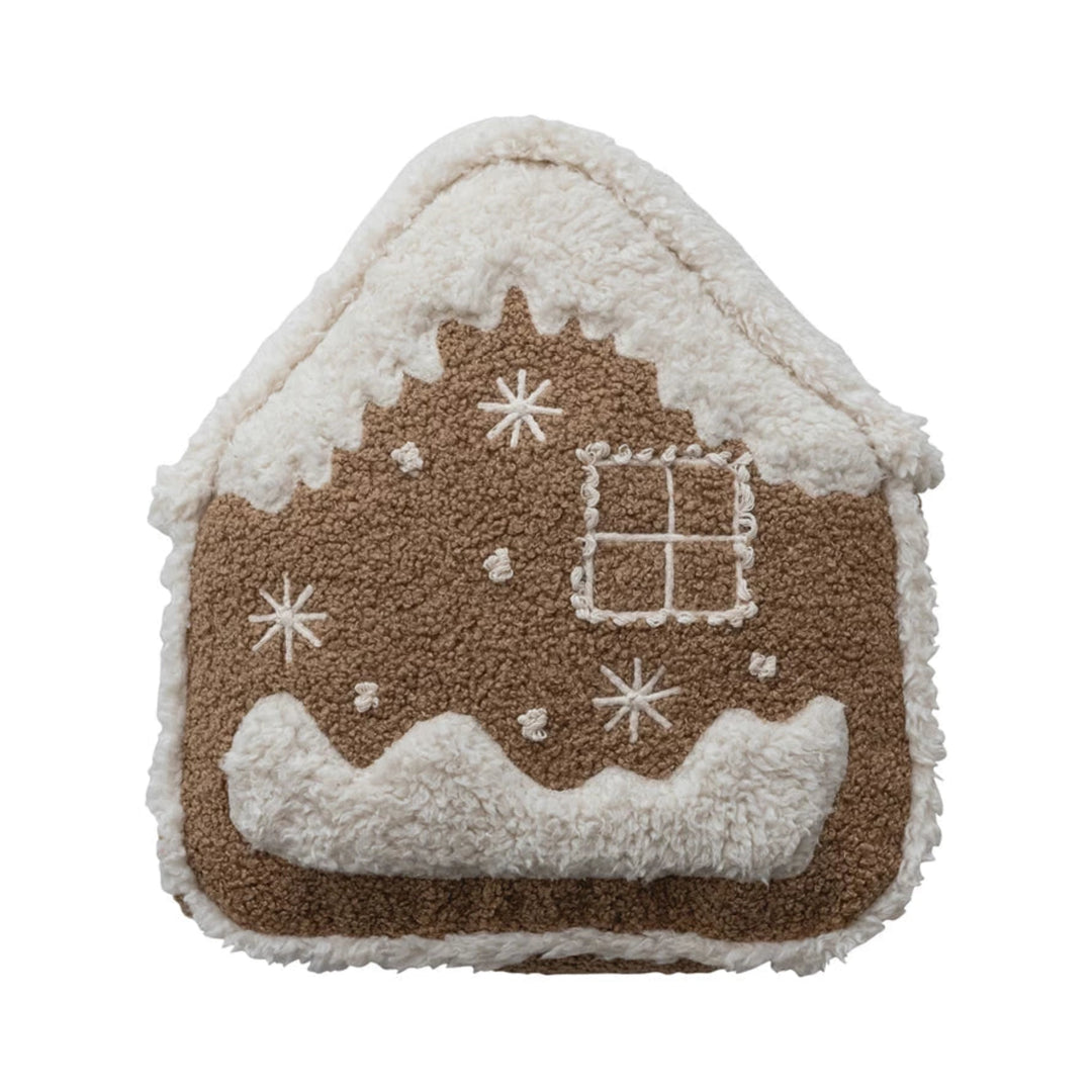 Gingerbread House Sherpa Pillow