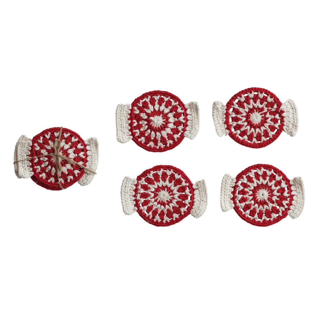 Peppermint Candy Coaster Set