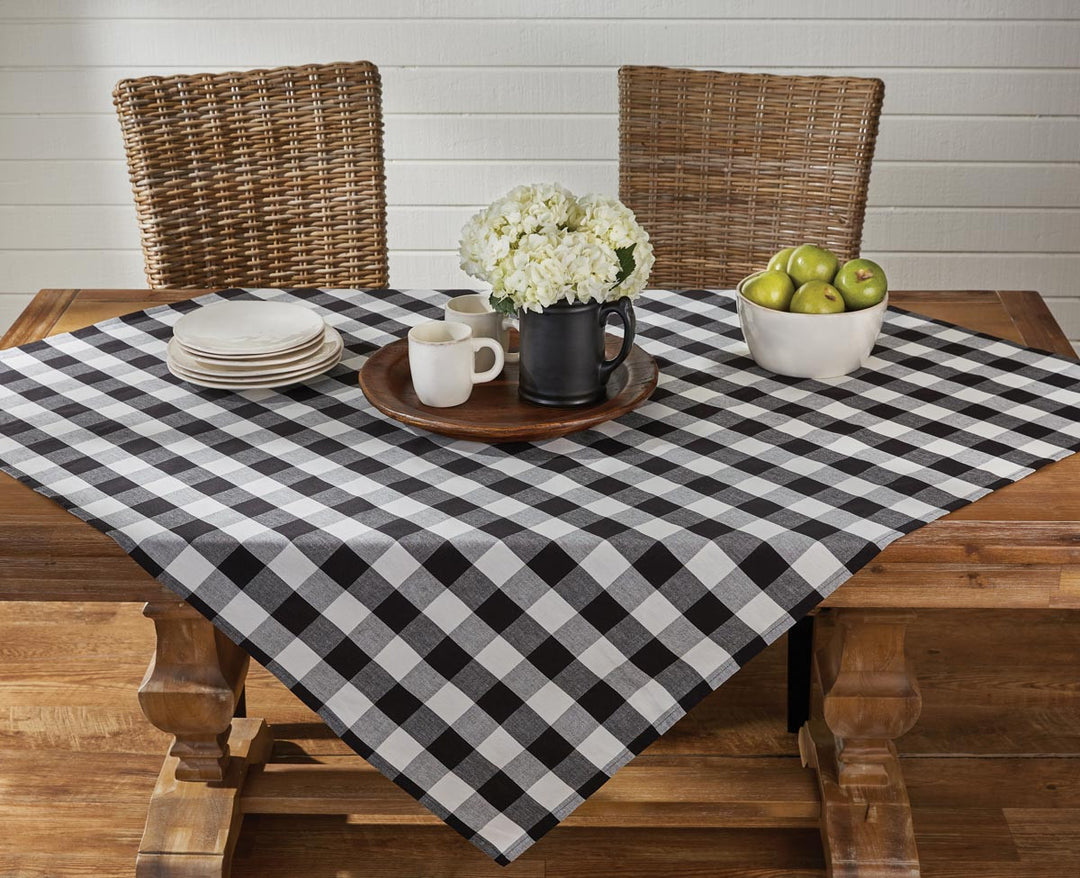 Wicklow Check Black & Cream Tablecloth