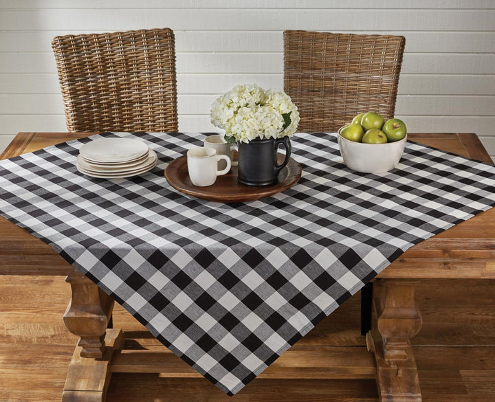 Wicklow Check Black & Cream Tablecloth