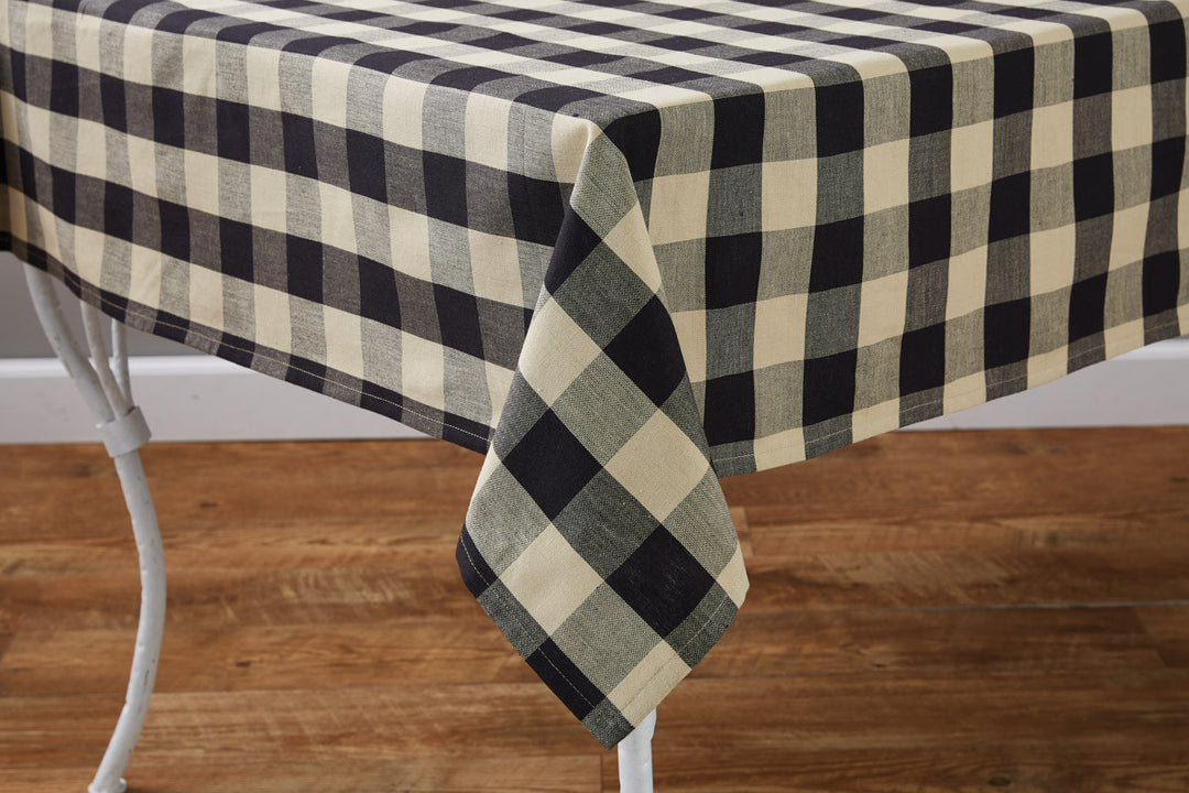 Wicklow Check Black & Tan Tablecloth